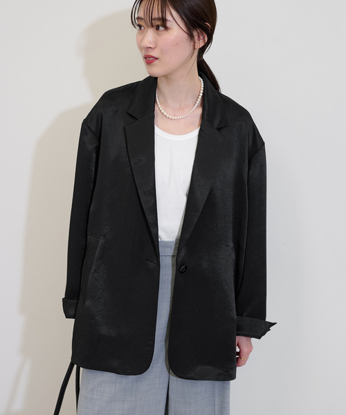 FRAMeWORK(フレームワーク)の「サテンジャケット(テーラードジャケット・レディース・ブラック・FREE)」の7枚目の写真