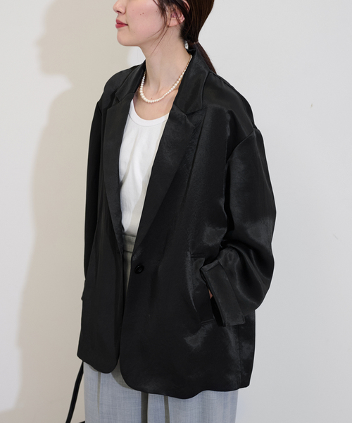 FRAMeWORK(フレームワーク)の「サテンジャケット(テーラードジャケット・レディース・ブラック・FREE)」の8枚目の写真