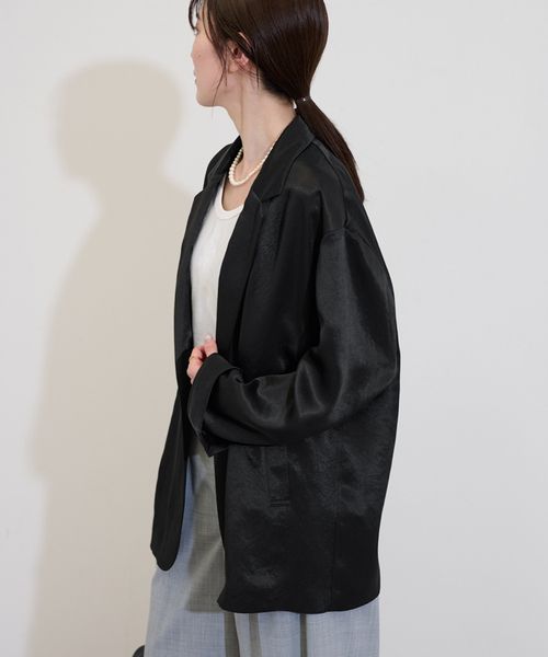 FRAMeWORK(フレームワーク)の「サテンジャケット(テーラードジャケット・レディース・ブラック・FREE)」の10枚目の写真