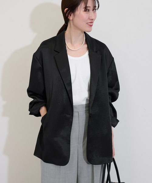 FRAMeWORK(フレームワーク)の「サテンジャケット(テーラードジャケット・レディース・ブラック・FREE)」の11枚目の写真