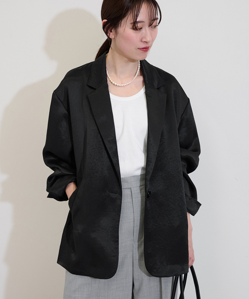 FRAMeWORK(フレームワーク)の「サテンジャケット(テーラードジャケット・レディース・ブラック・FREE)」の12枚目の写真