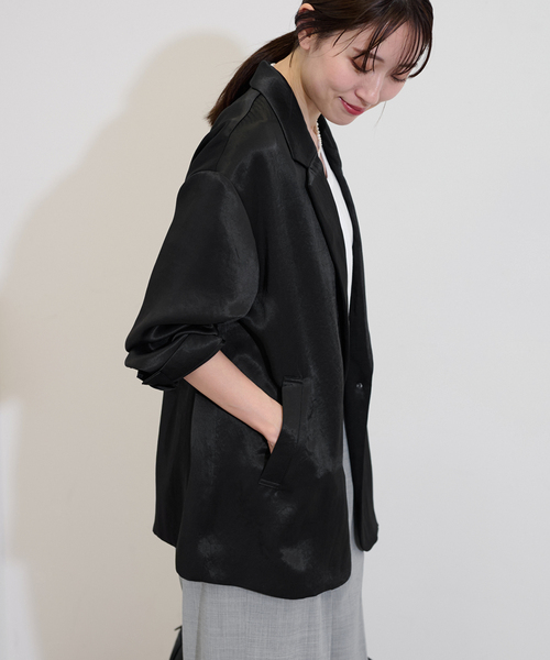 FRAMeWORK(フレームワーク)の「サテンジャケット(テーラードジャケット・レディース・ブラック・FREE)」の13枚目の写真