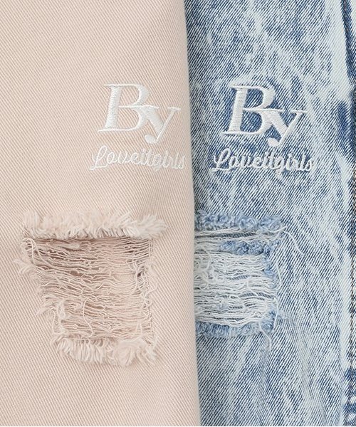 by LOVEiT（バイラビット）の「ダメージルーズオーバーオール（つなぎ/オールインワン・キッズ・ピンク/オフホワイト/サックスブルー・140cm/130cm/120cm/160cm/150cm）」の9枚目の写真