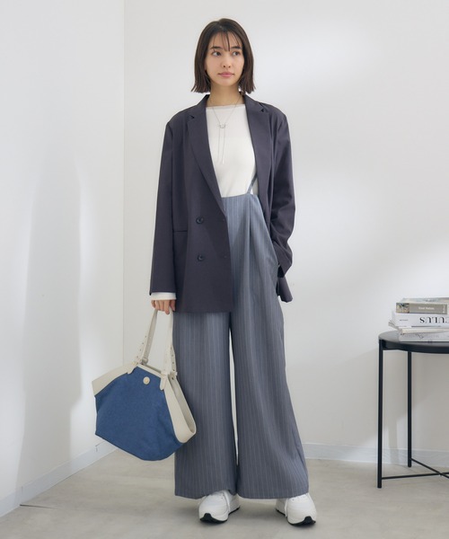 Dignite collier（ディニテコリエ）の「【Dignite collier / ディニテコリエ 】ナチュラルストレッチＷジャケット（テーラードジャケット・レディース・チャコールグレー/ベージュ・MEDIUM）」の11枚目の写真