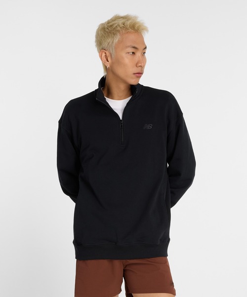 NEW BALANCE(ニューバランス)の「Athletics フリースクオータージップトップ(その他トップス・メンズ・ブラック/ヘザーグレー・SMALL/MEDIUM/LARGE/X-LARGE/XX-LARGE)」の2枚目の写真