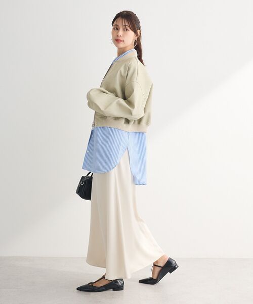 ELENCARE DUE（エレンカーレデュエ）の「・ELENCARE DUE 合皮MA-1ブルゾン（ブルゾン・レディース・アイボリー/ブラック/ブラウン・FREE）」の8枚目の写真