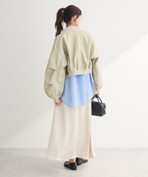 ELENCARE DUE（エレンカーレデュエ）の「・ELENCARE DUE 合皮MA-1ブルゾン（ブルゾン・レディース・アイボリー/ブラック/ブラウン・FREE）」の9枚目の写真