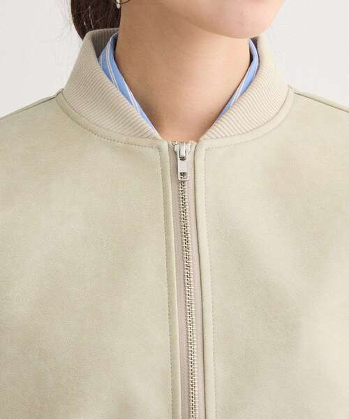 ELENCARE DUE（エレンカーレデュエ）の「・ELENCARE DUE 合皮MA-1ブルゾン（ブルゾン・レディース・アイボリー/ブラック/ブラウン・FREE）」の13枚目の写真