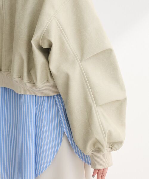 ELENCARE DUE（エレンカーレデュエ）の「・ELENCARE DUE 合皮MA-1ブルゾン（ブルゾン・レディース・アイボリー/ブラック/ブラウン・FREE）」の15枚目の写真