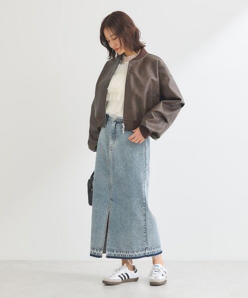 ELENCARE DUE（エレンカーレデュエ）の「・ELENCARE DUE 合皮MA-1ブルゾン（ブルゾン・レディース・アイボリー/ブラック/ブラウン・FREE）」の17枚目の写真