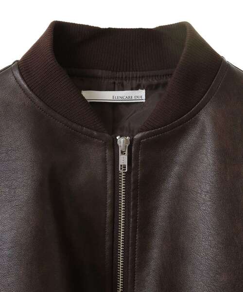 ELENCARE DUE（エレンカーレデュエ）の「・ELENCARE DUE 合皮MA-1ブルゾン（ブルゾン・レディース・アイボリー/ブラック/ブラウン・FREE）」の22枚目の写真
