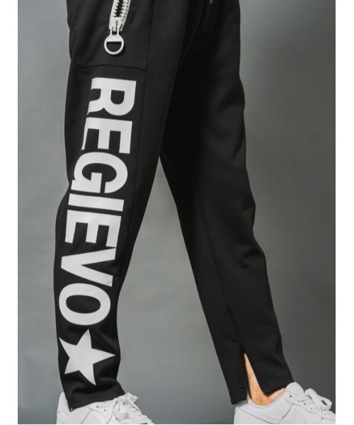 REGIEVO（レジエボ）の「【REGIEVO】サイドロゴプリント / スタイリッシュ ジョガーパンツ（スウェットパンツ・メンズ・オフホワイト/ブラック・X-LARGE/LARGE/MEDIUM）」の15枚目の写真