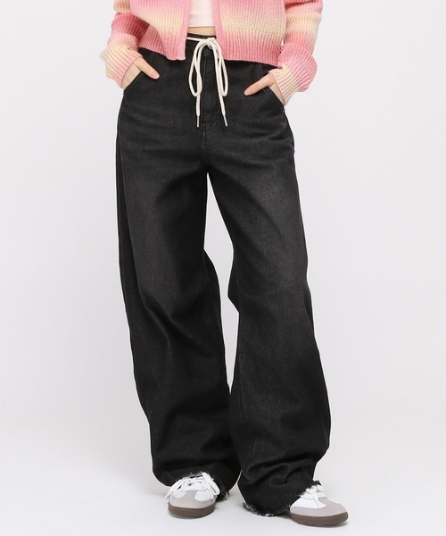 3.3 Field Trip (3.3フィールドトリップ)の「3.3 Field Trip/ロープツキデニムパンツ(デニムパンツ・レディース・ブラック/ブルー・MEDIUM/SMALL)」の2枚目の写真