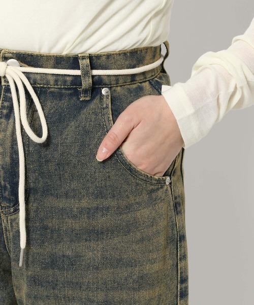 3.3 Field Trip (3.3フィールドトリップ)の「3.3 Field Trip/ロープツキデニムパンツ(デニムパンツ・レディース・ブラック/ブルー・MEDIUM/SMALL)」の19枚目の写真