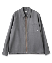 WOOL STRIPE ZIP SHIRT