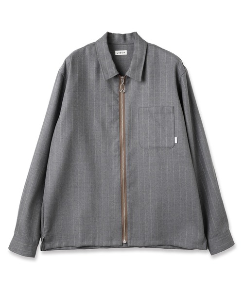 JIEDA(ジエダ)の「WOOL STRIPE ZIP SHIRT(シャツ/ブラウス・メンズ・ブラック/グレー・1/2)」の7枚目の写真