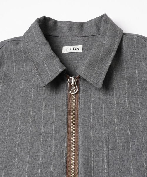 JIEDA(ジエダ)の「WOOL STRIPE ZIP SHIRT(シャツ/ブラウス・メンズ・ブラック/グレー・1/2)」の11枚目の写真