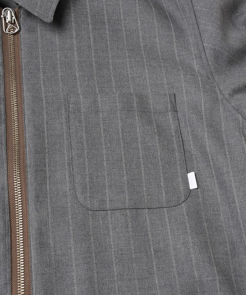 JIEDA(ジエダ)の「WOOL STRIPE ZIP SHIRT(シャツ/ブラウス・メンズ・ブラック/グレー・1/2)」の12枚目の写真