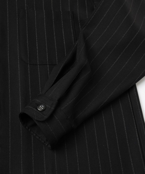 JIEDA(ジエダ)の「WOOL STRIPE ZIP SHIRT(シャツ/ブラウス・メンズ・ブラック/グレー・1/2)」の16枚目の写真