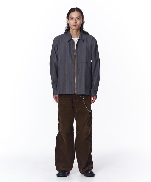 JIEDA(ジエダ)の「WOOL STRIPE ZIP SHIRT(シャツ/ブラウス・メンズ・ブラック/グレー・1/2)」の4枚目の写真