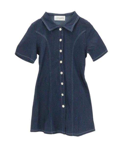 ALLuRing ChaRm(アリュリングチャーム)の「Stitch Denim Mini Dress / ステッチデニムミニワンピース(ワンピース・レディース・ブルー/ブラック・FREE)」の15枚目の写真