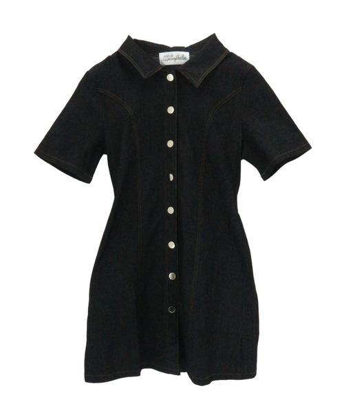 ALLuRing ChaRm(アリュリングチャーム)の「Stitch Denim Mini Dress / ステッチデニムミニワンピース(ワンピース・レディース・ブルー/ブラック・FREE)」の13枚目の写真