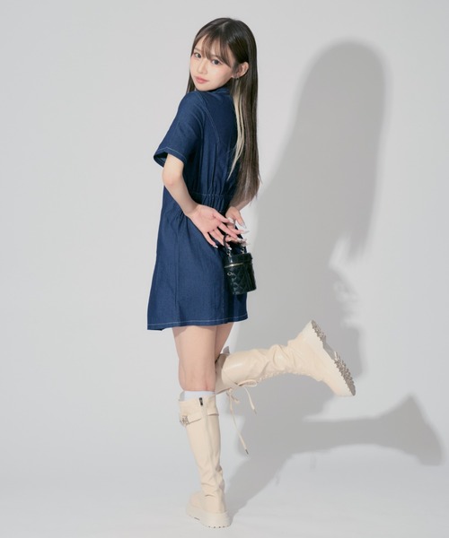 Denim Mini Dress デニムミニワンピース MAISON SPECIAL チュニック Denim Mini Dress/デニムミニワンピース