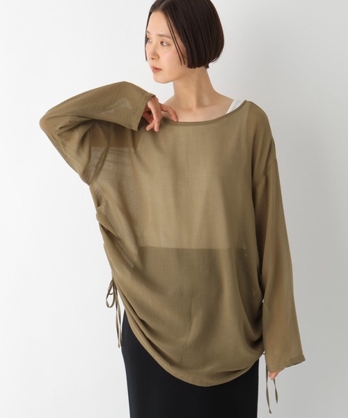 LEPSIM(レプシィム)の「2WAYシアードロストチュニック 318596(チュニック・レディース・ブラック/ライトグリーン/カーキブラウン/ホワイト/ベージュ・FREE)」の3枚目の写真