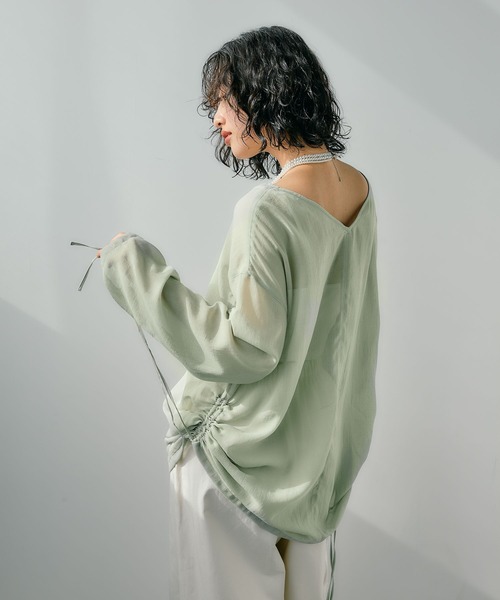 LEPSIM(レプシィム)の「2WAYシアードロストチュニック 318596(チュニック・レディース・ブラック/ライトグリーン/カーキブラウン/ホワイト/ベージュ・FREE)」の14枚目の写真