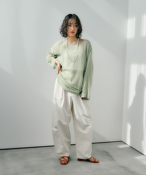 LEPSIM(レプシィム)の「2WAYシアードロストチュニック 318596(チュニック・レディース・ブラック/ライトグリーン/カーキブラウン/ホワイト/ベージュ・FREE)」の16枚目の写真