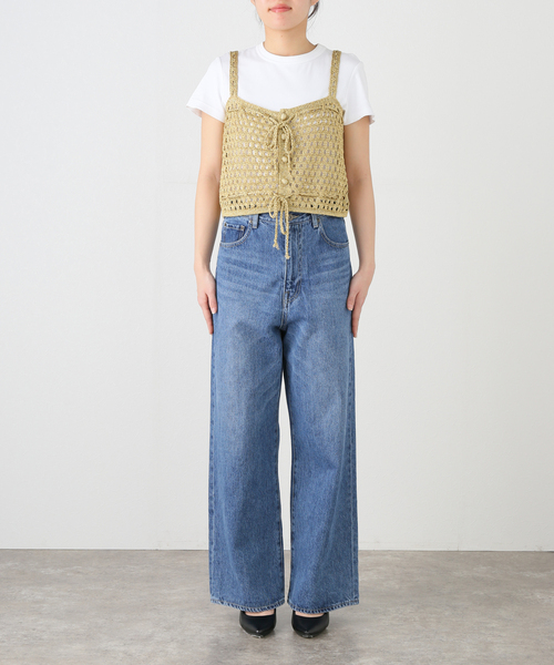 JANE SMITH / JOHN SMITH（ジェーンスミスジョンスミス）の「【JANE SMITH/ジェーンスミス】5G MESH GLITTER CAMISOLE：ニットキャミソール（キャミソール・レディース・ゴールド・38）」の2枚目の写真