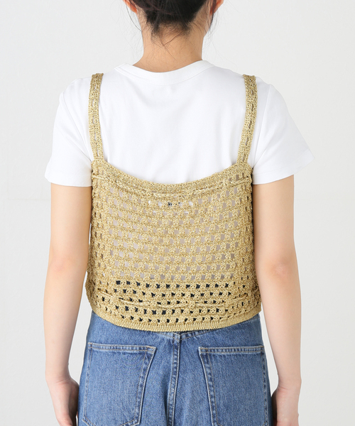 JANE SMITH / JOHN SMITH（ジェーンスミスジョンスミス）の「【JANE SMITH/ジェーンスミス】5G MESH GLITTER CAMISOLE：ニットキャミソール（キャミソール・レディース・ゴールド・38）」の5枚目の写真