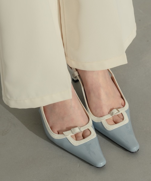NEUNA(ヌナ)の「バイカラーストラップミュール(パンプス・レディース・アイボリー/ブルー・36/39/38)」の4枚目の写真