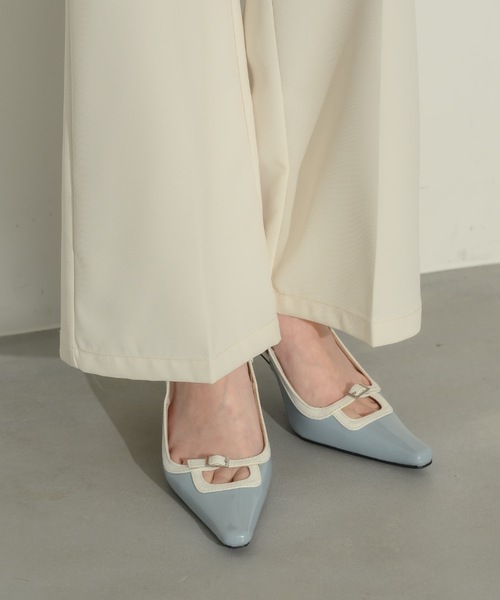 NEUNA(ヌナ)の「バイカラーストラップミュール(パンプス・レディース・アイボリー/ブルー・36/39/38)」の5枚目の写真
