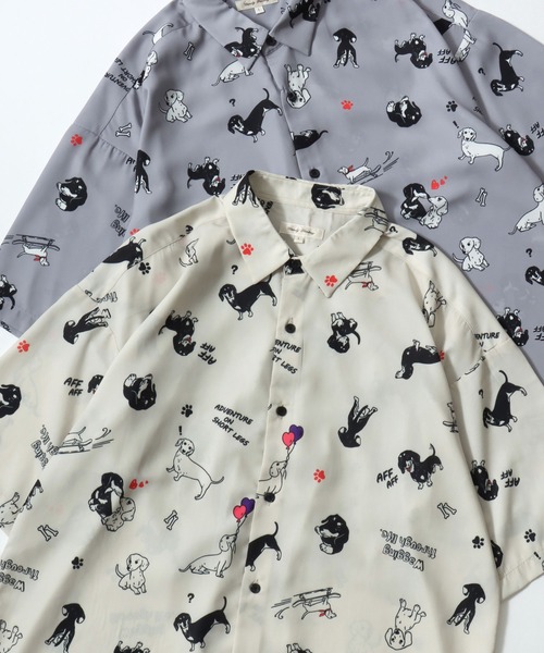 セール】Animal Allover Shirts/接触冷感 イージーケア オーバーサイズ