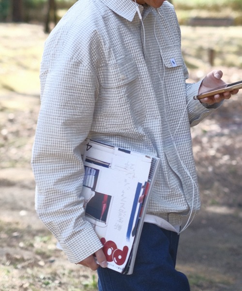 BROKEN BASE（ブロークンベース）の「ドローコードチェックシャツ（シャツ/ブラウス・メンズ・オフホワイト/ブラック系/アイボリー・SMALL/MEDIUM/LARGE）」の2枚目の写真