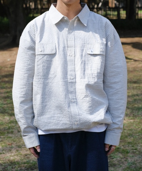 BROKEN BASE（ブロークンベース）の「ドローコードチェックシャツ（シャツ/ブラウス・メンズ・オフホワイト/ブラック系/アイボリー・SMALL/MEDIUM/LARGE）」の17枚目の写真