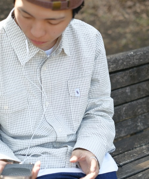 BROKEN BASE（ブロークンベース）の「ドローコードチェックシャツ（シャツ/ブラウス・メンズ・オフホワイト/ブラック系/アイボリー・SMALL/MEDIUM/LARGE）」の13枚目の写真