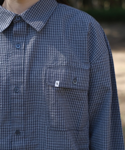 BROKEN BASE（ブロークンベース）の「ドローコードチェックシャツ（シャツ/ブラウス・メンズ・オフホワイト/ブラック系/アイボリー・SMALL/MEDIUM/LARGE）」の4枚目の写真