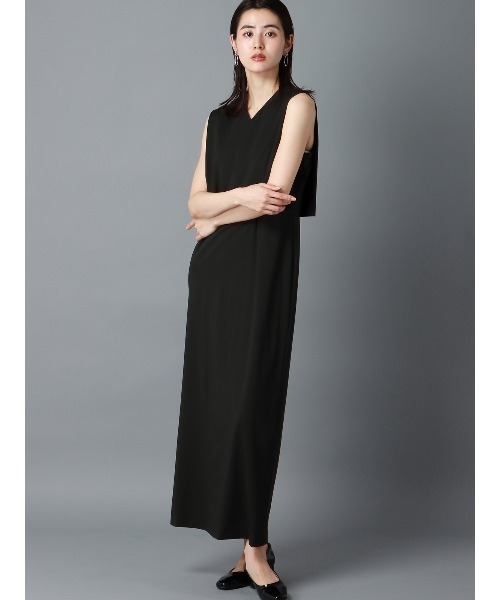 CIS.（シス）の「CIS． オーバーレイワンピース ウォッシャブル ストレッチ（ワンピース・レディース・ブラック系/ブラウン系・36(7号)/38(9号)）」の2枚目の写真