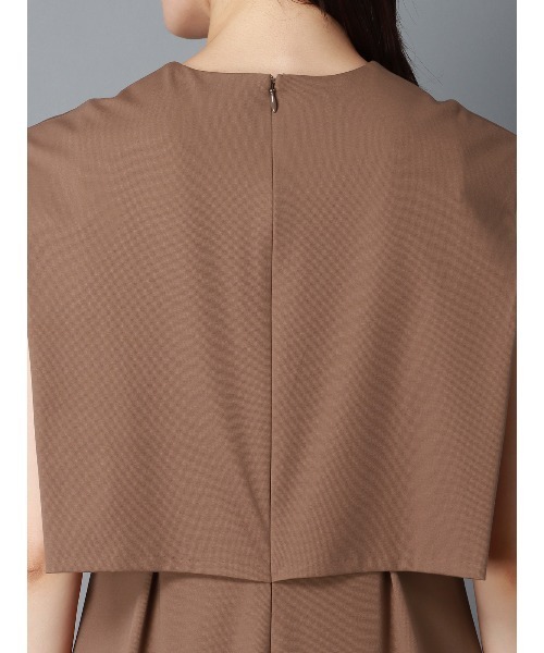 CIS.（シス）の「CIS． オーバーレイワンピース ウォッシャブル ストレッチ（ワンピース・レディース・ブラック系/ブラウン系・36(7号)/38(9号)）」の3枚目の写真