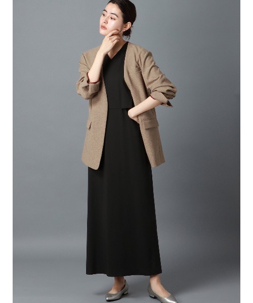 CIS.（シス）の「CIS． オーバーレイワンピース ウォッシャブル ストレッチ（ワンピース・レディース・ブラック系/ブラウン系・36(7号)/38(9号)）」の7枚目の写真