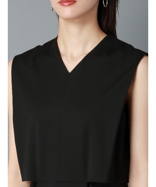 CIS.（シス）の「CIS． オーバーレイワンピース ウォッシャブル ストレッチ（ワンピース・レディース・ブラック系/ブラウン系・36(7号)/38(9号)）」の14枚目の写真