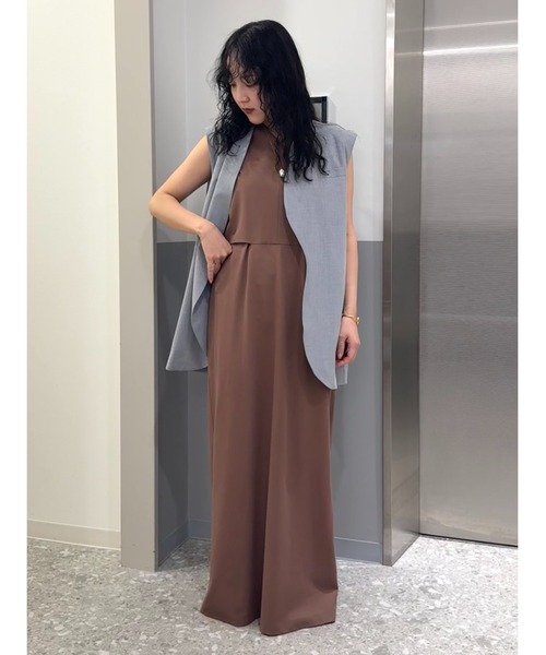 CIS.（シス）の「CIS． オーバーレイワンピース ウォッシャブル ストレッチ（ワンピース・レディース・ブラック系/ブラウン系・36(7号)/38(9号)）」の16枚目の写真