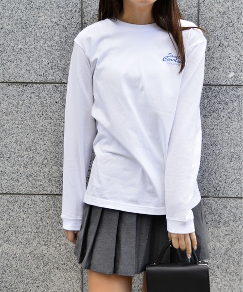 MODISH GAZE（モディシュガゼ）の「【MODISH GAZE】バックサークルロゴロンT(CP)（Tシャツ/カットソー・レディース・ブラック/ホワイト系1/ホワイト・M/L）」の4枚目の写真