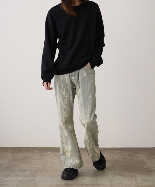 ROOPTOKYO(ループトウキョウ)の「Washed Flared Denim Pants / ウォッシュ加工 フレアデニムパンツ ブリーチ加工(デニムパンツ・メンズ・ブルー/イエロー/ブラック/ライトブルー・M/L)」の19枚目の写真