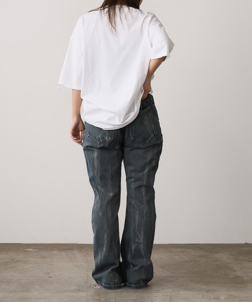 ROOPTOKYO(ループトウキョウ)の「Washed Flared Denim Pants / ウォッシュ加工 フレアデニムパンツ ブリーチ加工(デニムパンツ・メンズ・ブルー/イエロー/ブラック/ライトブルー・M/L)」の14枚目の写真