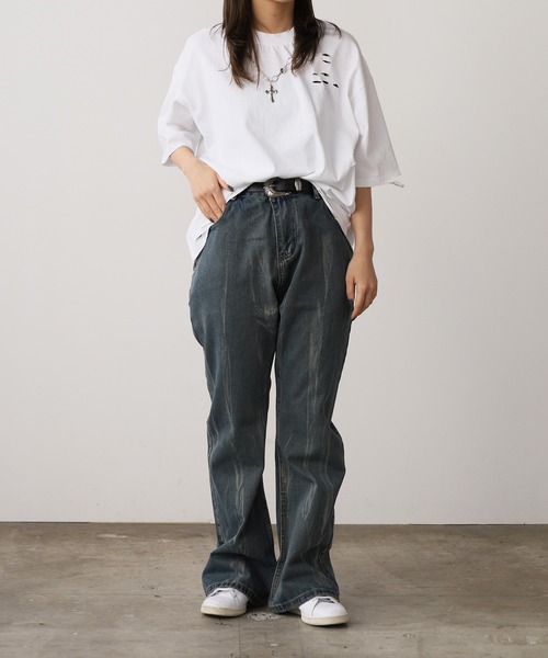 ROOPTOKYO(ループトウキョウ)の「Washed Flared Denim Pants / ウォッシュ加工 フレアデニムパンツ ブリーチ加工(デニムパンツ・メンズ・ブルー/イエロー/ブラック/ライトブルー・M/L)」の13枚目の写真