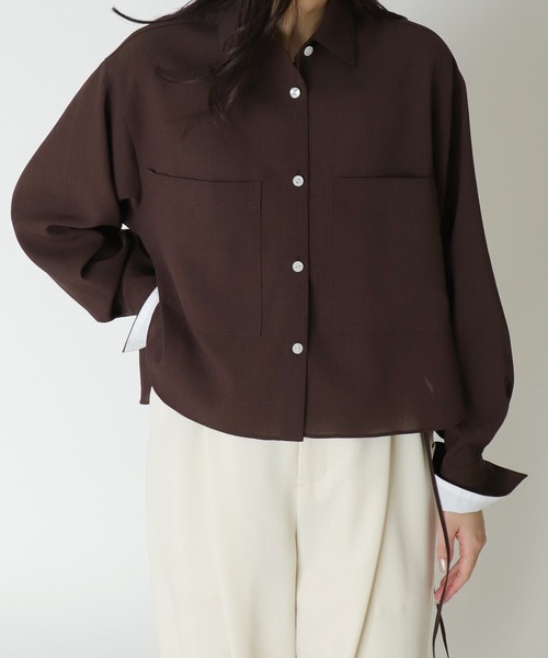 DRESSLAVE(ドレスレイブ)の「B7 / dry vintage side string blouse(ドライヴィンテージサイドストリングブラウス)(シャツ/ブラウス・レディース・ベージュ/ブラウン・38)」の1枚目の写真