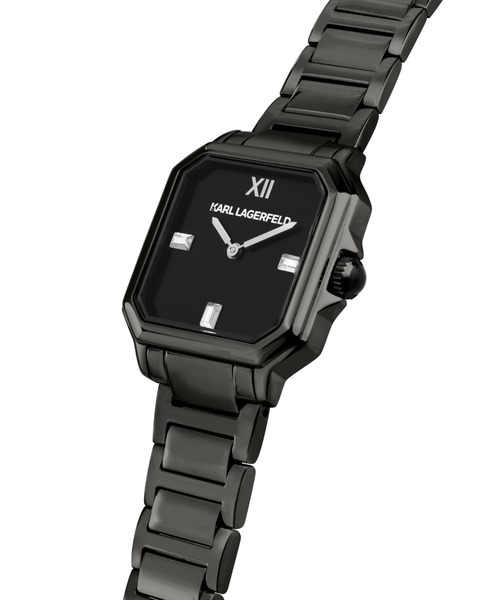 KARL LAGERFELD(カールラガーフェルド)の「「KARL LAGERFELD/カール・ラガーフェルド」スクエア クラシック -クリスタル ダイヤル シルバー ブレスレット(アナログ腕時計・レディース・シルバー×ブラック/ブラック/シルバー×キュービック・FREE)」の13枚目の写真